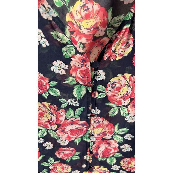 TORRID Womens Dolman Sleeve Button Down V-Neck Sheer Rose Blouse Plus Sz 5X - Picture 4 of 8